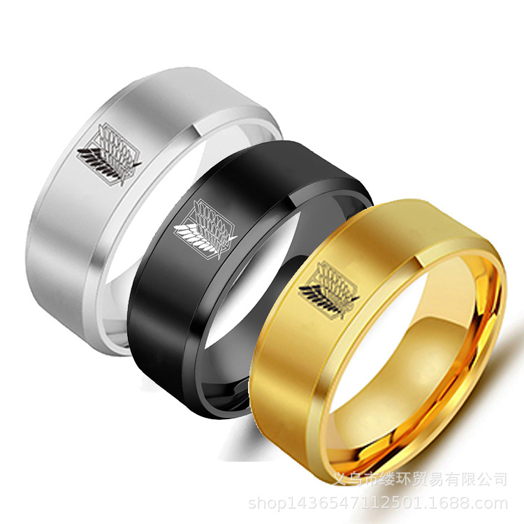 5สีโจมตีบน Titan สีดำสแตนเลสแห - Initial Ring Custom บทวิจารณ์และราคา