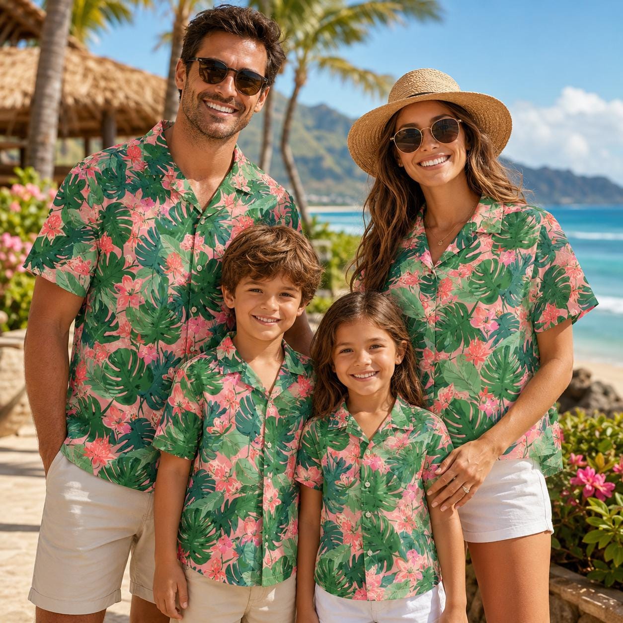 เสื้อเชิ้ตเด็กสไตล์ฮาวาย ลายพื - Family Tree Print บทวิจารณ์และราคา