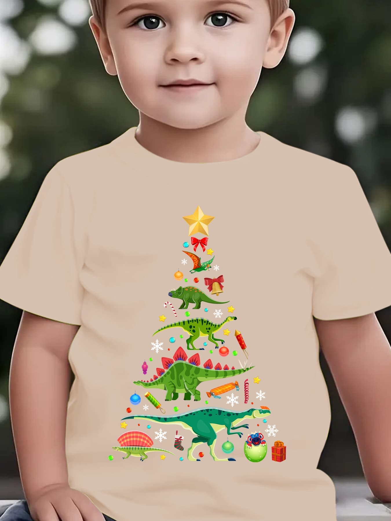 คริสต์มาส เสื้อยืดแฟชั่นเด็กฤด - Family Tree Print บทวิจารณ์และราคา