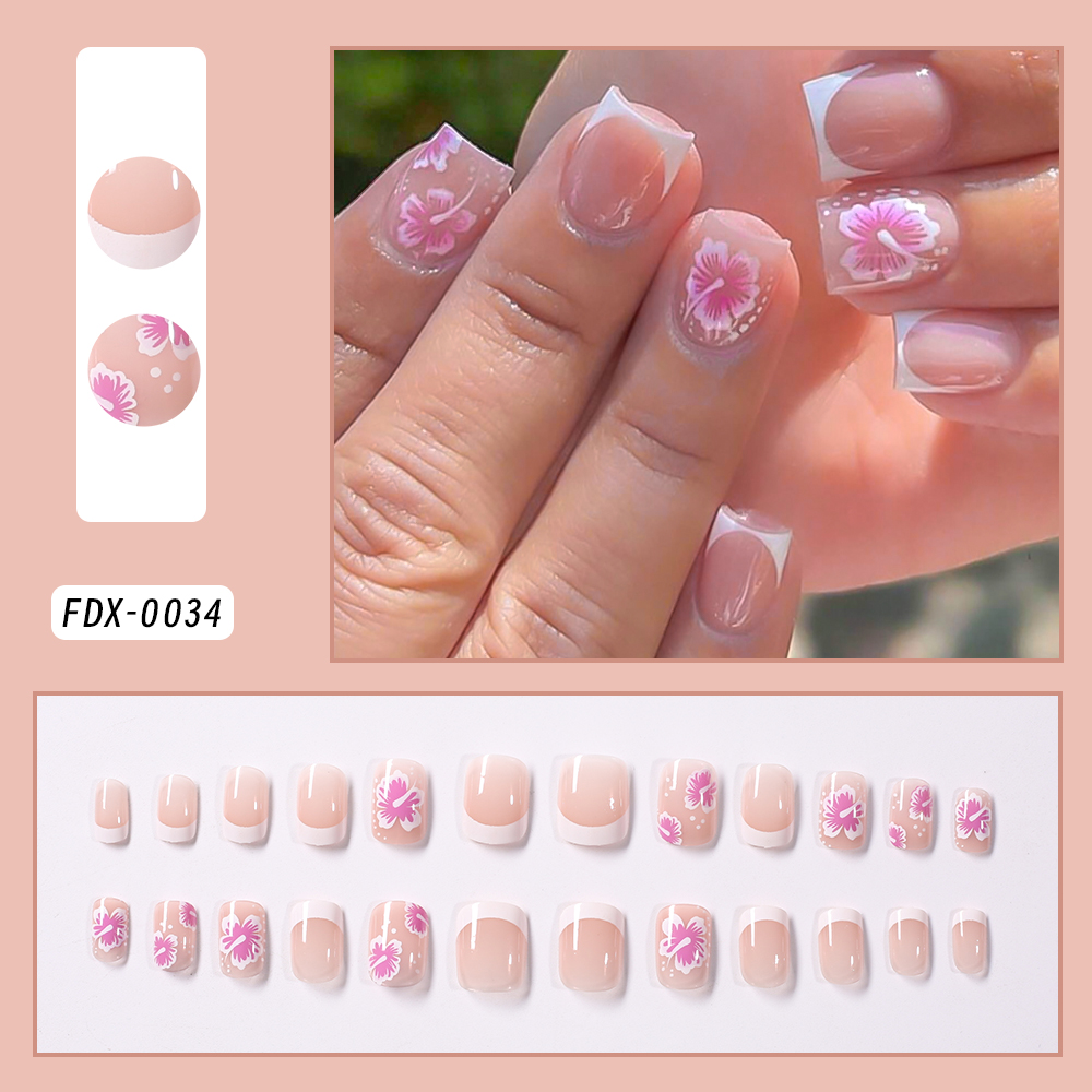 24 ชิ้นดอกไม้ฝรั่งเศสเล็บปลอมส - Pressed Flower Art บทวิจารณ์และราคา